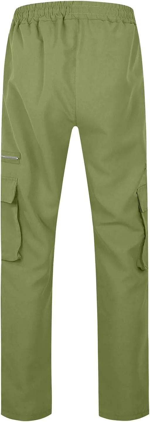 ADHOWBEW Cargos Pants Men Waterproof Pockets Workout Construction Hiking Big and Tall Joggers