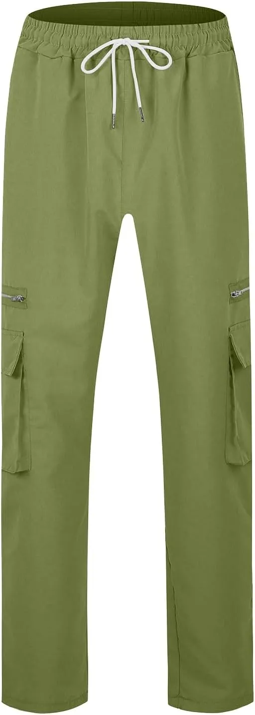 ADHOWBEW Cargos Pants Men Waterproof Pockets Workout Construction Hiking Big and Tall Joggers