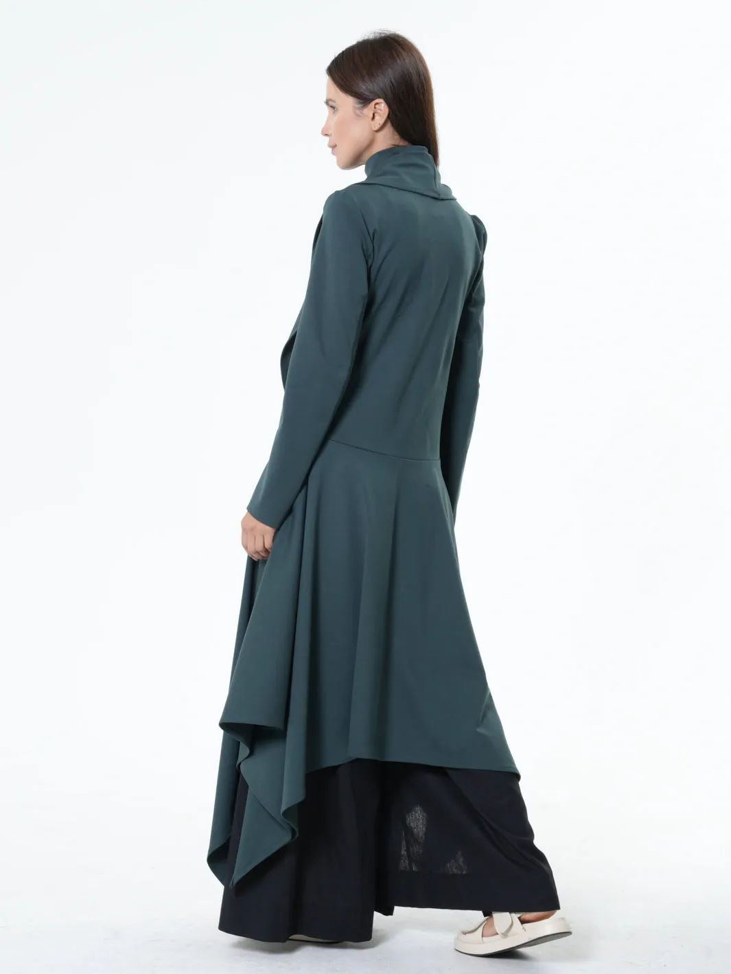 Asymmetric Long Belted Cardigan