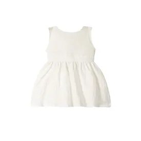 Baby Girls Gauze Pinafore Dress  - Off-White