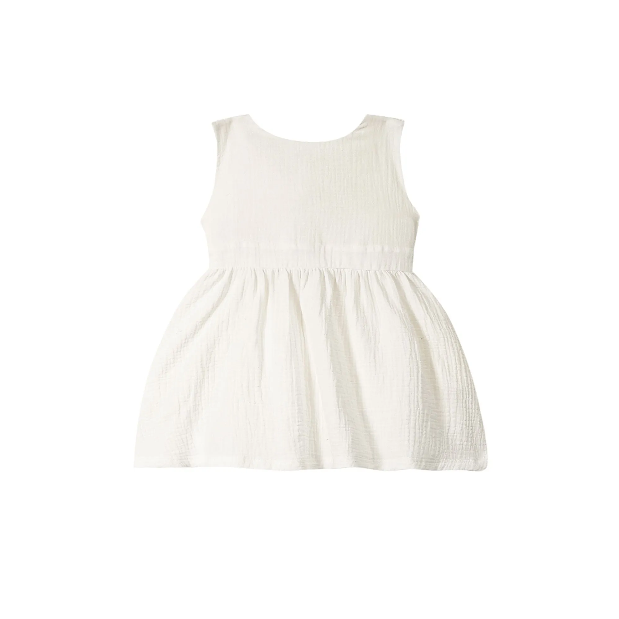 Baby Girls Gauze Pinafore Dress  - Off-White