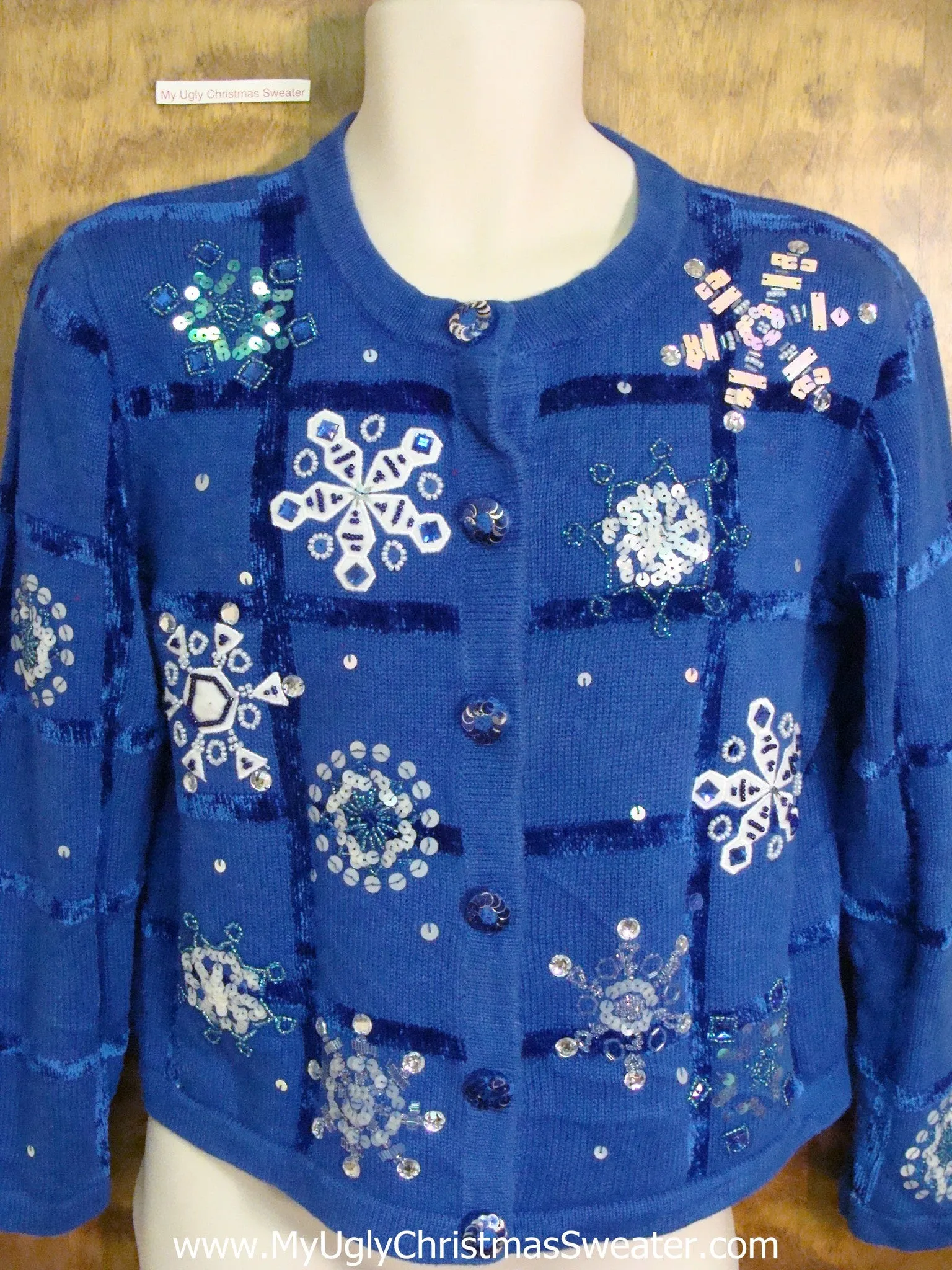 Bling Snowflakes 80s Cheesy Christmas Sweater