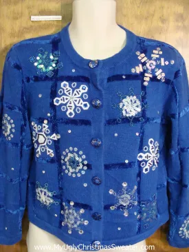 Bling Snowflakes 80s Cheesy Christmas Sweater