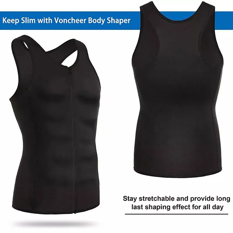 Compression Body Sculpting Shaper Corset Vest with Hook and Zipper for Men