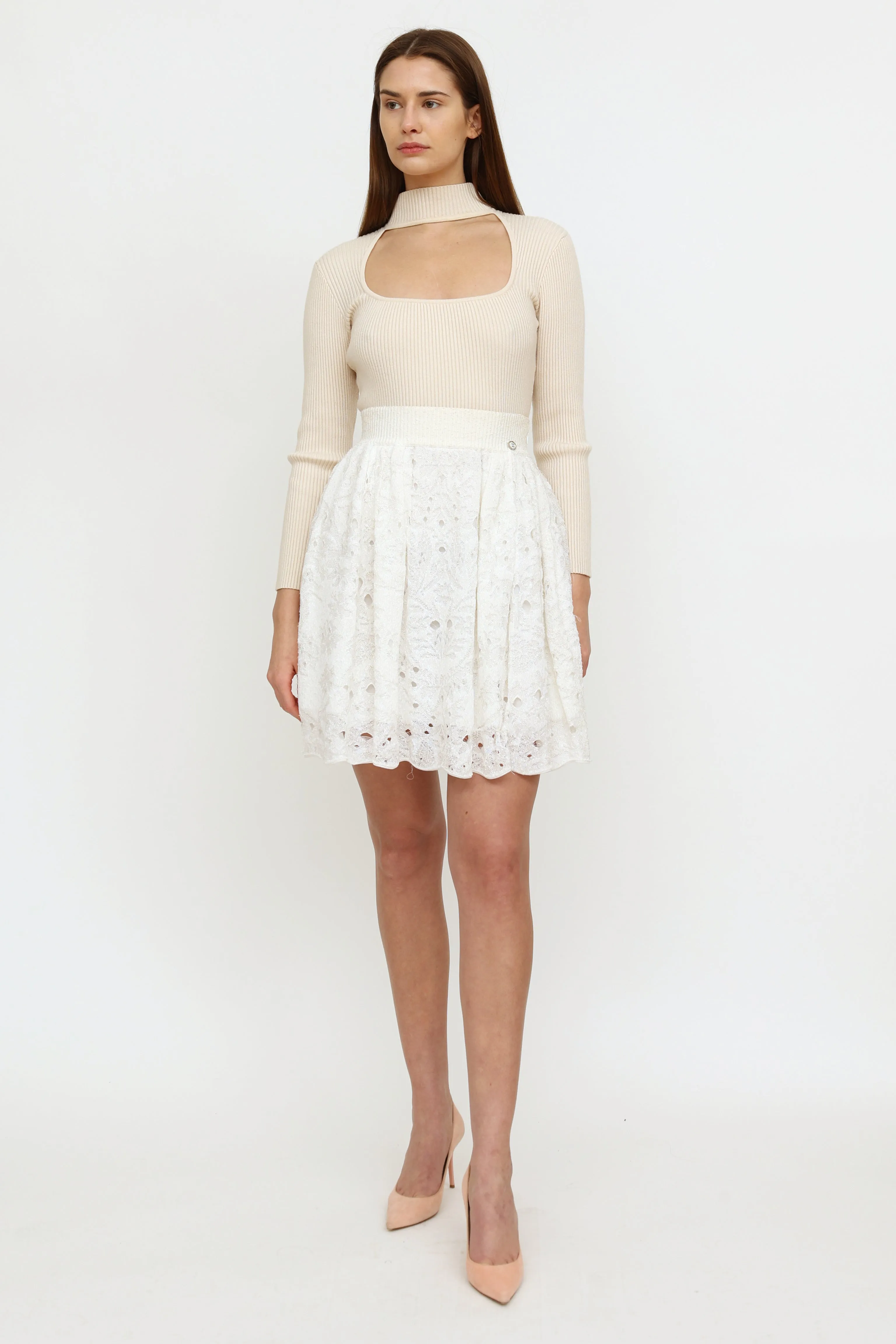 Cream Lace Skirt
