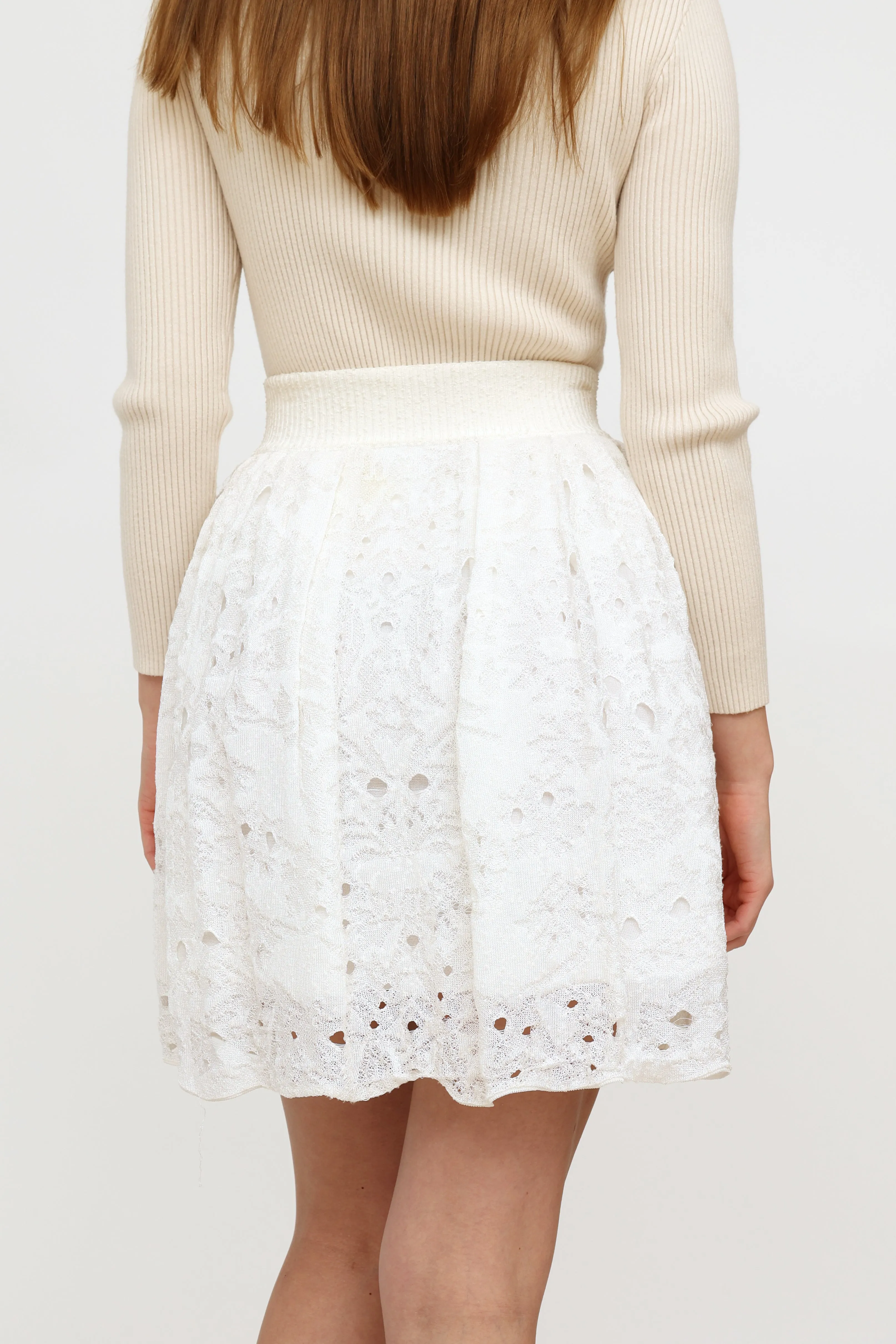 Cream Lace Skirt