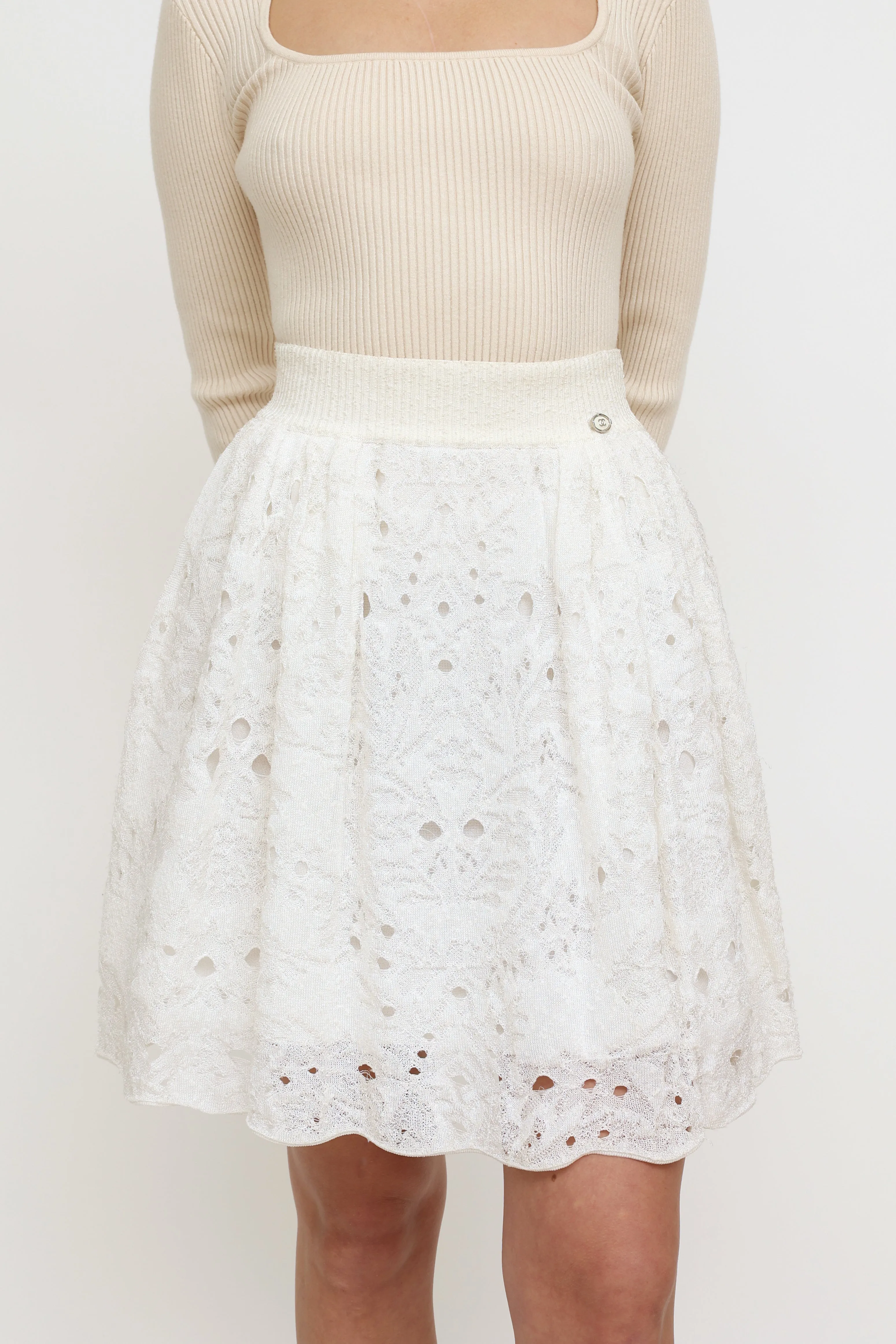 Cream Lace Skirt