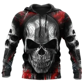 Dark Art Skull Hoodie For Men And Women