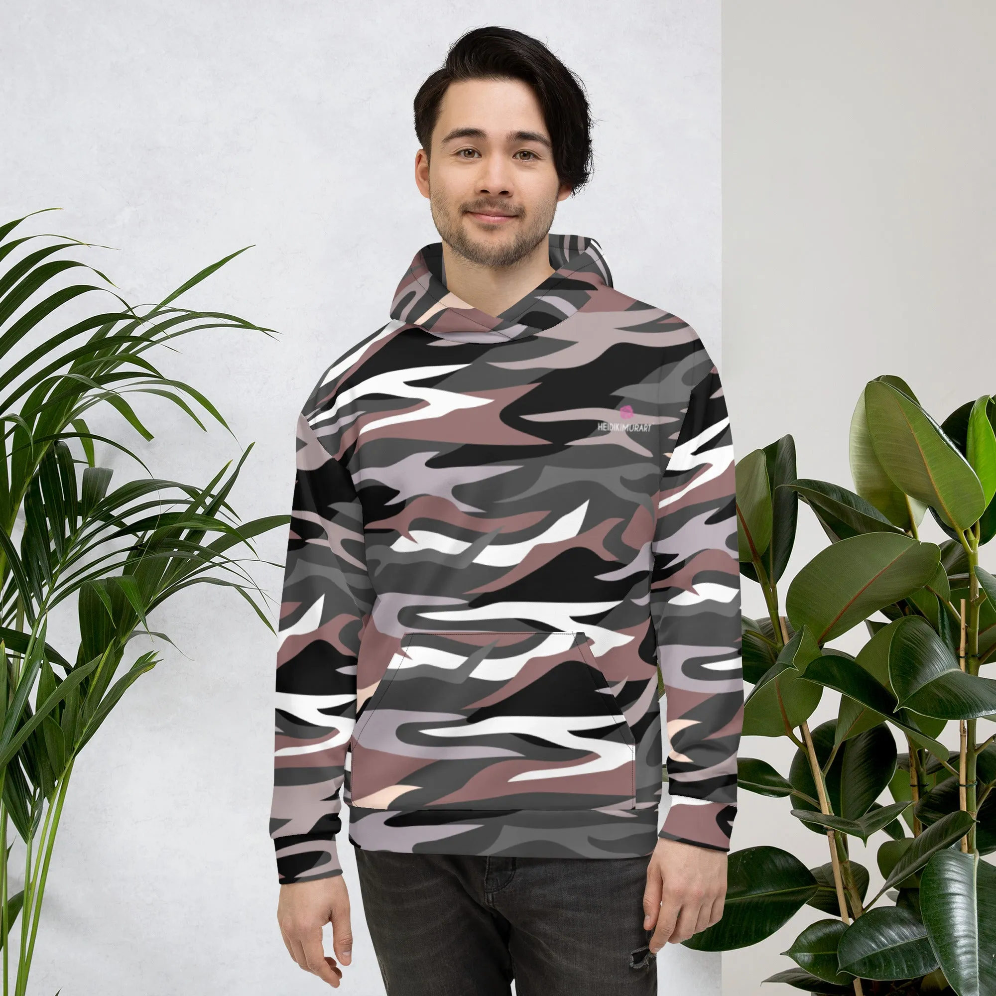 Dark Green Camo Unisex Hoodie, Camouflaged Army Military Print Best Men's or Women's Hoodies - Made in USA/EU/MX