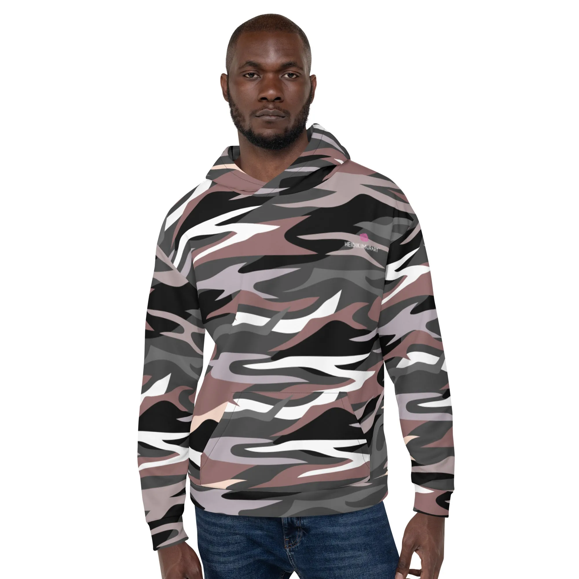 Dark Green Camo Unisex Hoodie, Camouflaged Army Military Print Best Men's or Women's Hoodies - Made in USA/EU/MX
