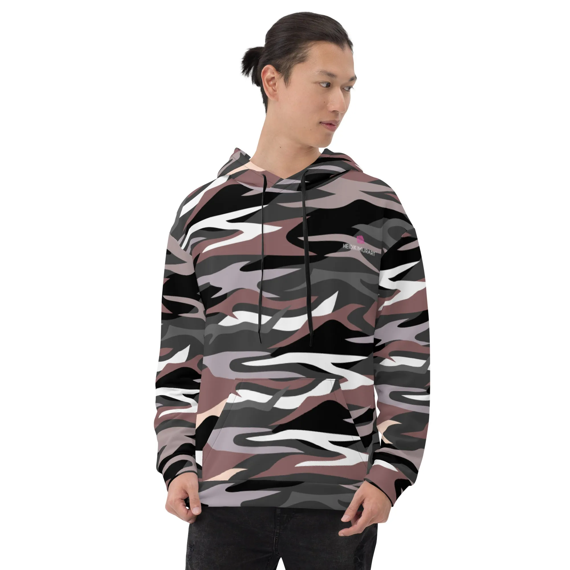 Dark Green Camo Unisex Hoodie, Camouflaged Army Military Print Best Men's or Women's Hoodies - Made in USA/EU/MX