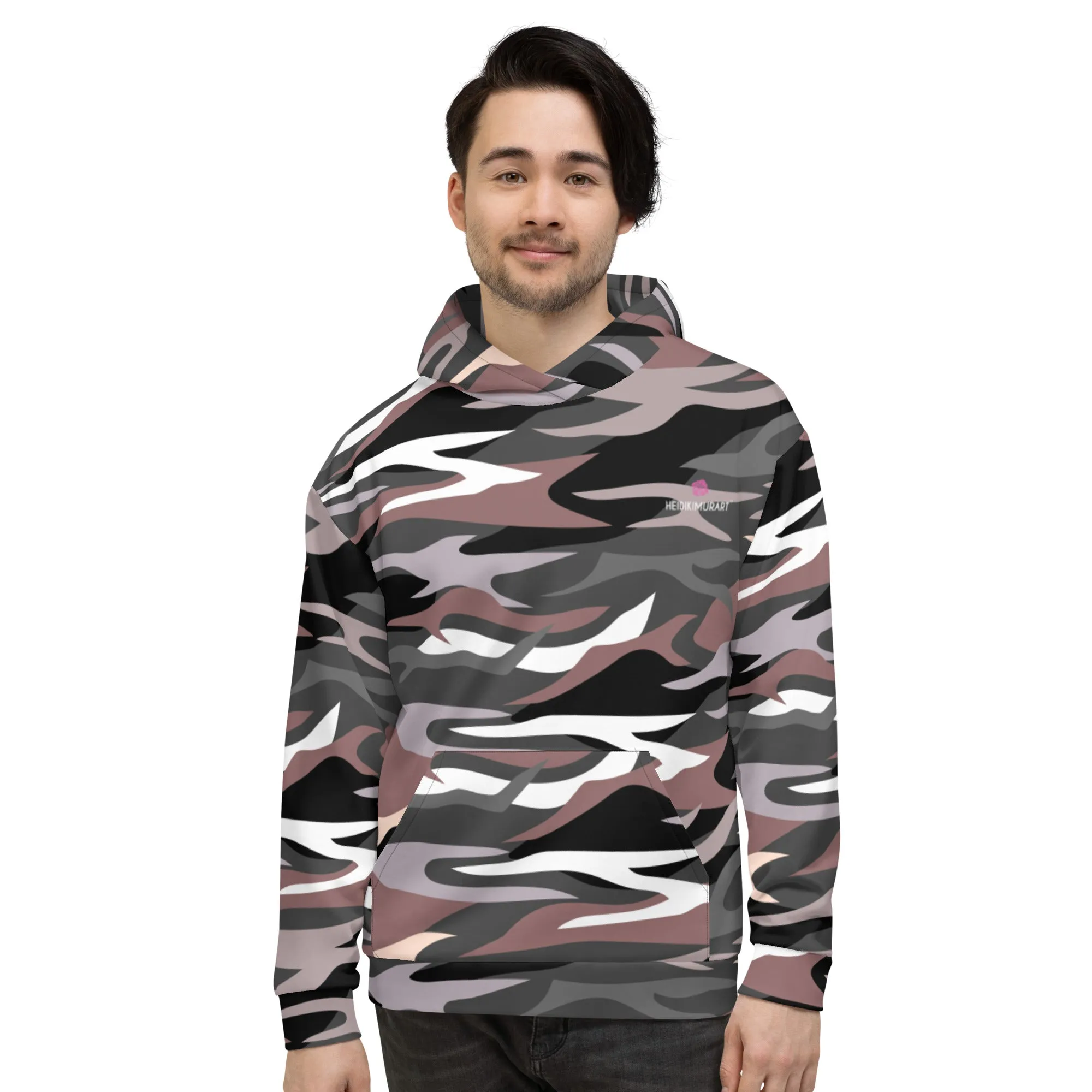 Dark Green Camo Unisex Hoodie, Camouflaged Army Military Print Best Men's or Women's Hoodies - Made in USA/EU/MX