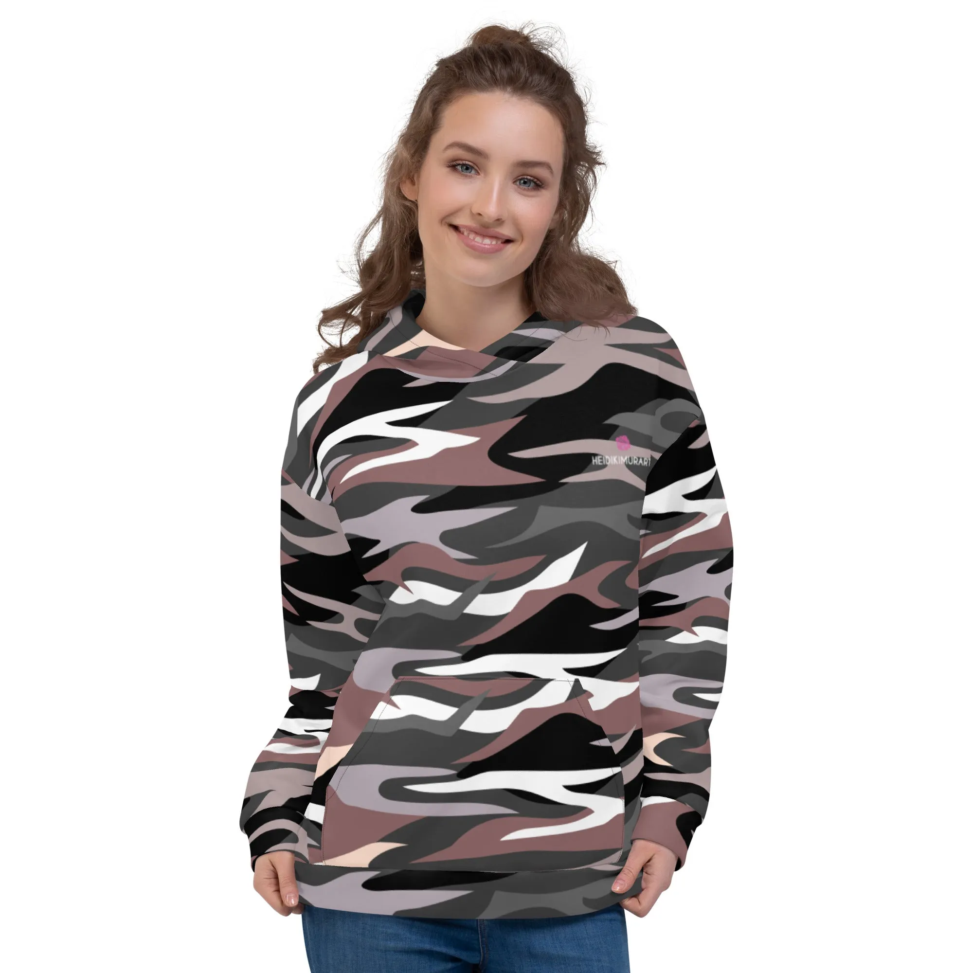 Dark Green Camo Unisex Hoodie, Camouflaged Army Military Print Best Men's or Women's Hoodies - Made in USA/EU/MX