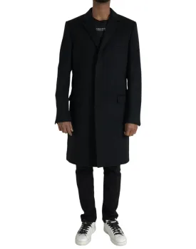 Dolce & Gabbana Black Wool Cashmere Coat