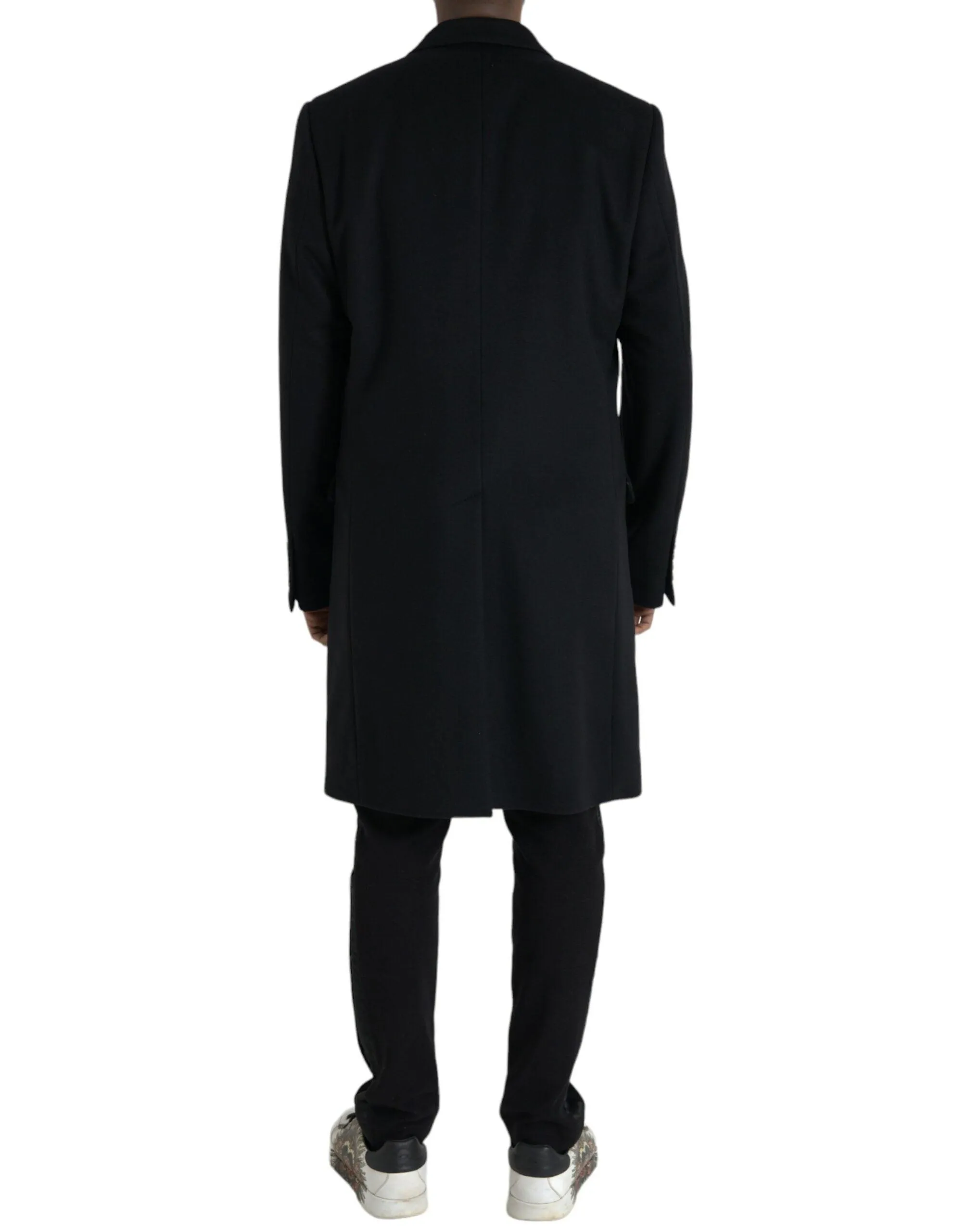 Dolce & Gabbana Black Wool Cashmere Coat