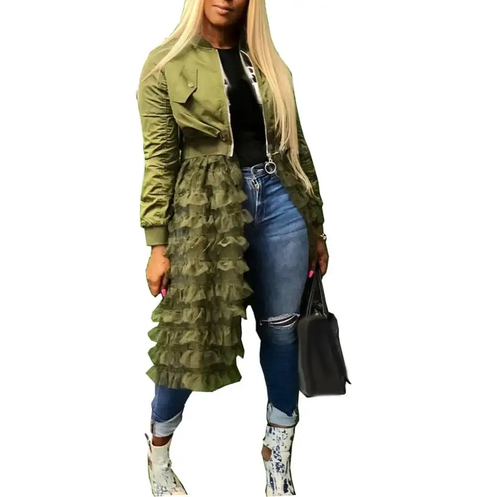 Dora Lacework Mesh Midi Dress Coat