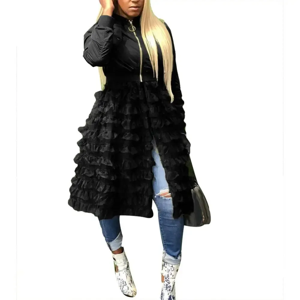 Dora Lacework Mesh Midi Dress Coat