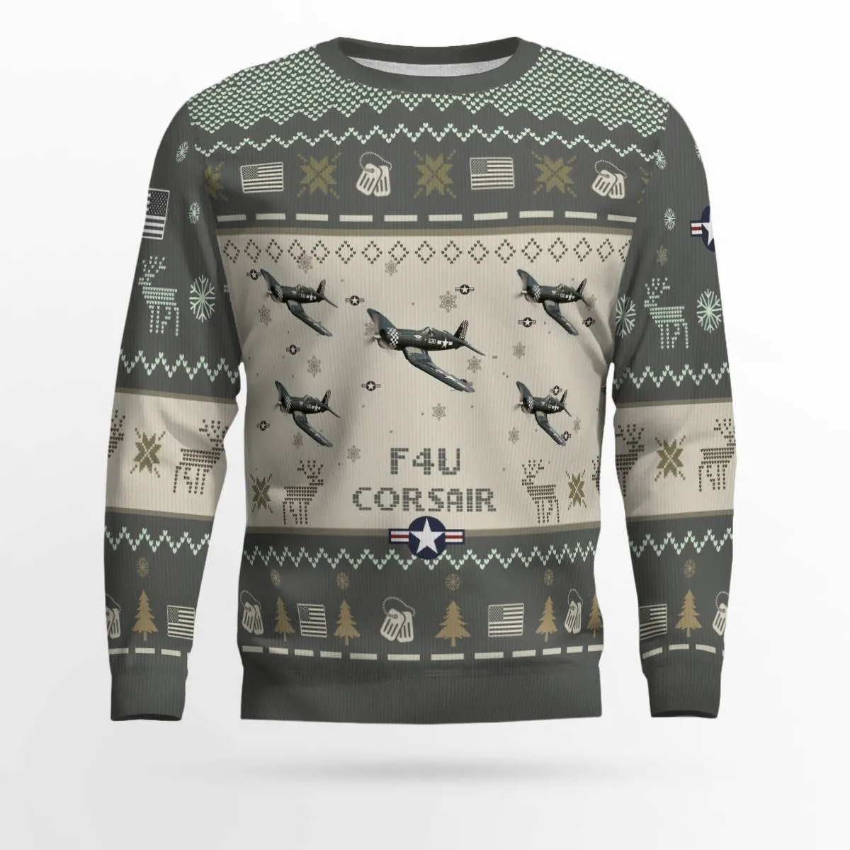 F4U Corsair Aircraft Ugly Sweater, Ugly Sweater Christmas Shirt for Men Dad Veteran
