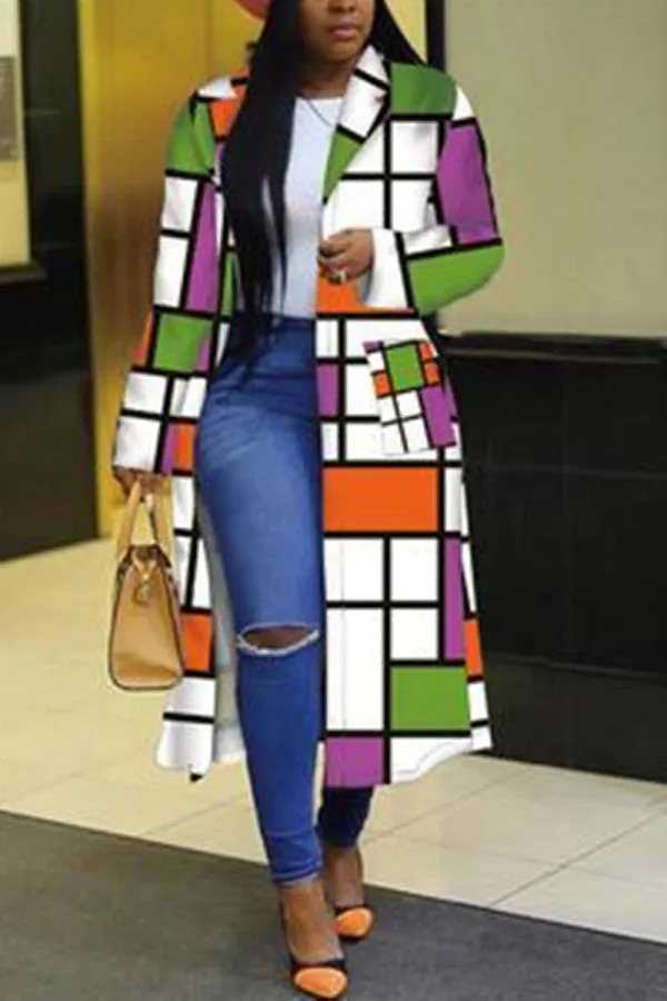 Fashionkova - Black Purple Street Print Outerwear