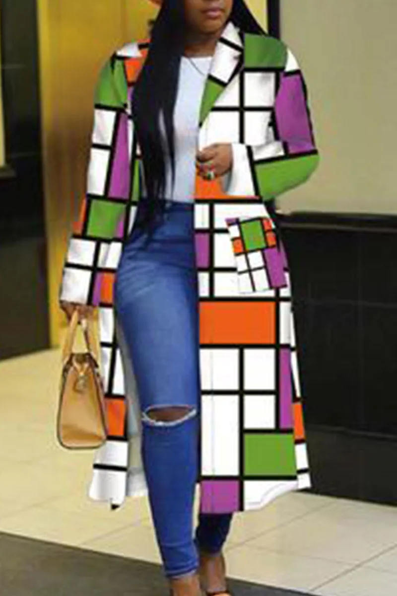 Fashionkova - Black Purple Street Print Outerwear