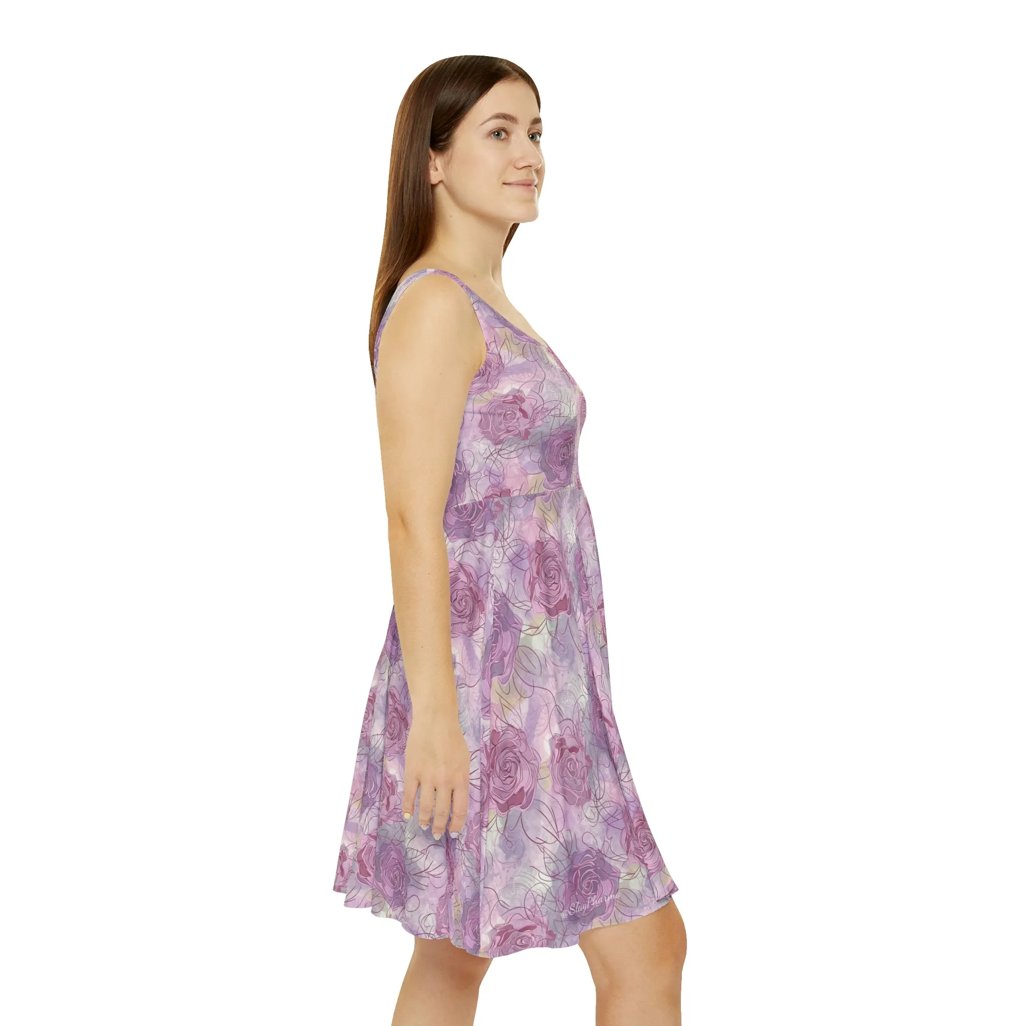 Floral Pattern Women's Skater Dress #6