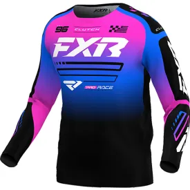 FXR Clutch MX Offroad Jersey Black/Blue/Pink