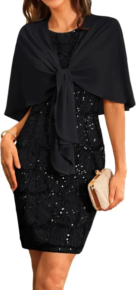 GRACE KARIN Womens Sequin Dress Mother of the Bride Dresses for Wedding Formal Dress Cocktail Evening Dress Two Piece Dress