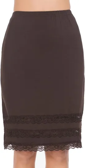 Half Slips for Women Underskirt Dress Extender Lace Trim Knee Length Midi Skirt 19-26" Length