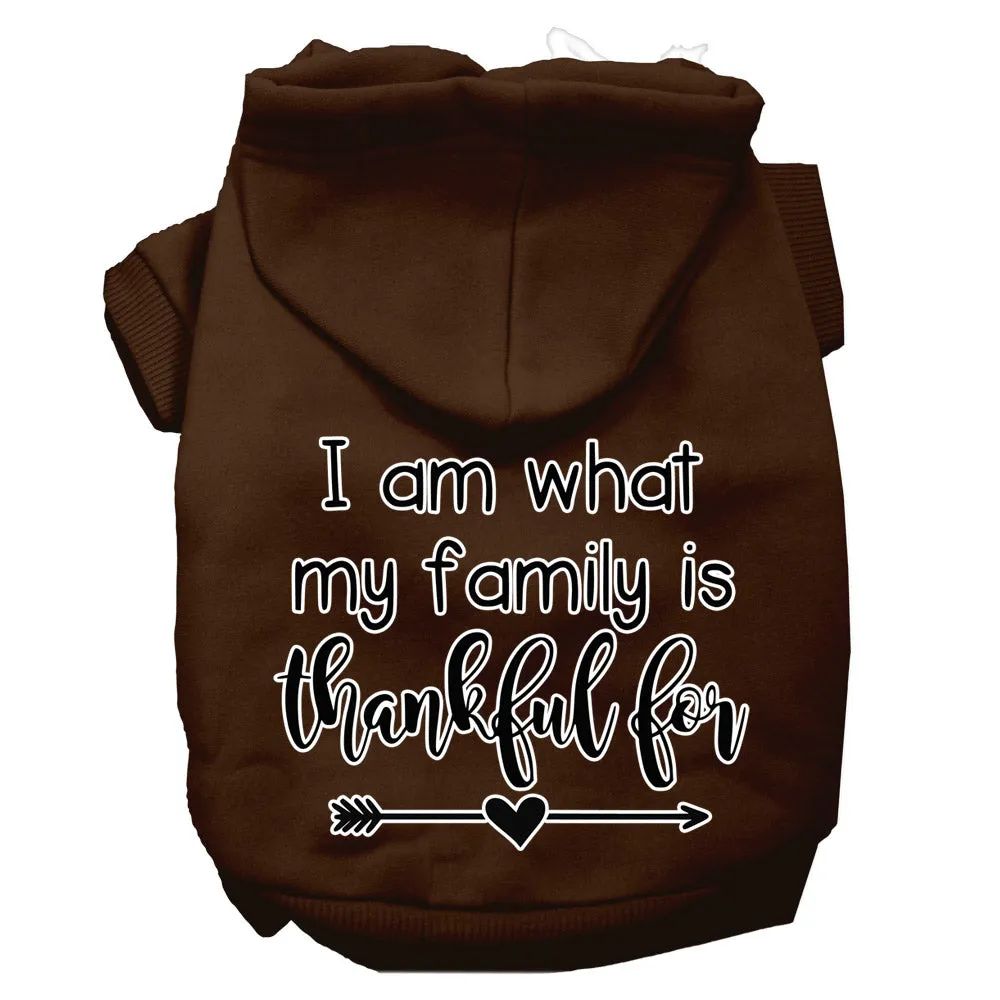 I Am What My Family Is Thankful For Screen Print Dog Hoodie Brown Xxxl