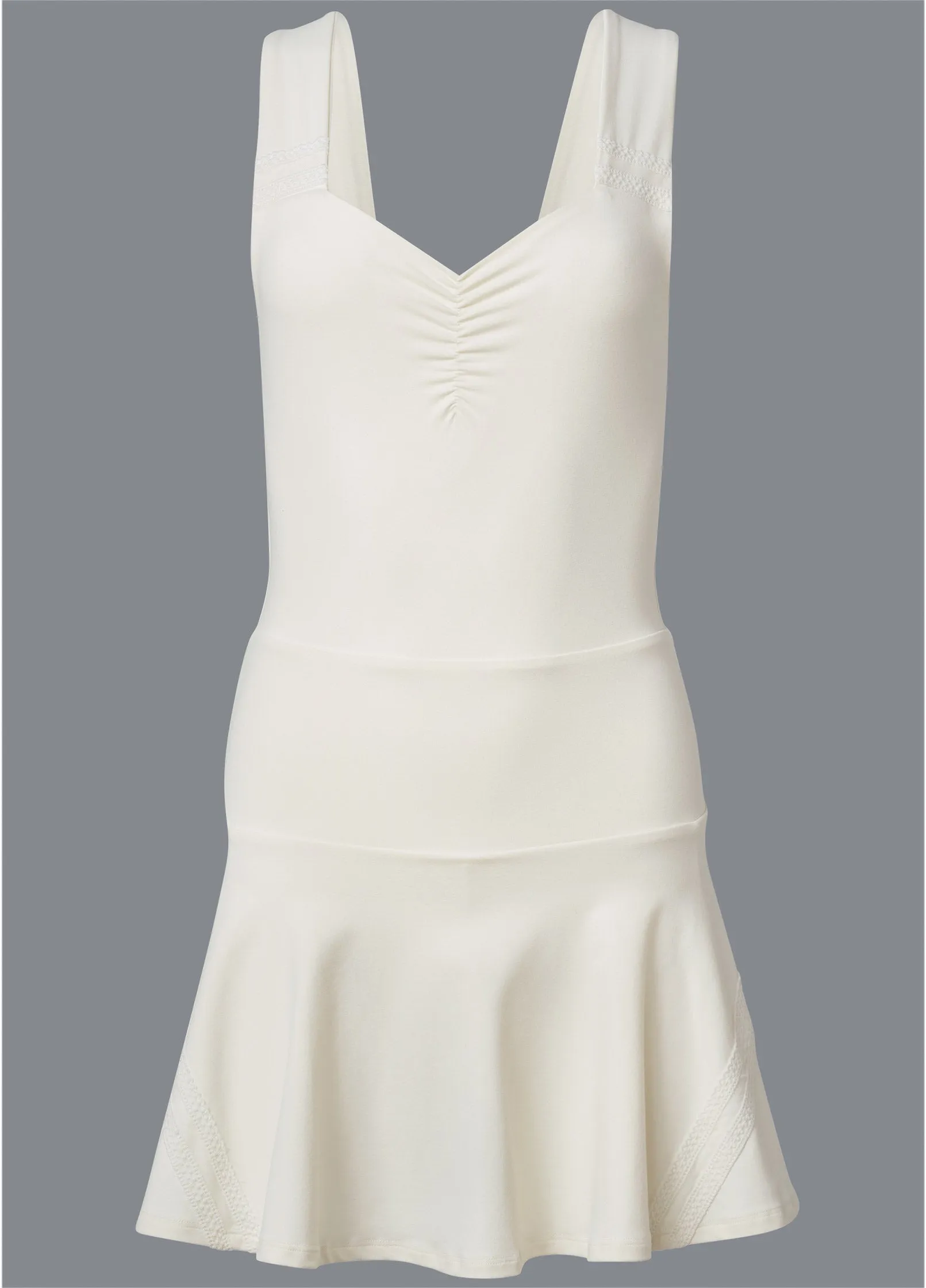 Lace Trim Tennis Dress  - Off White