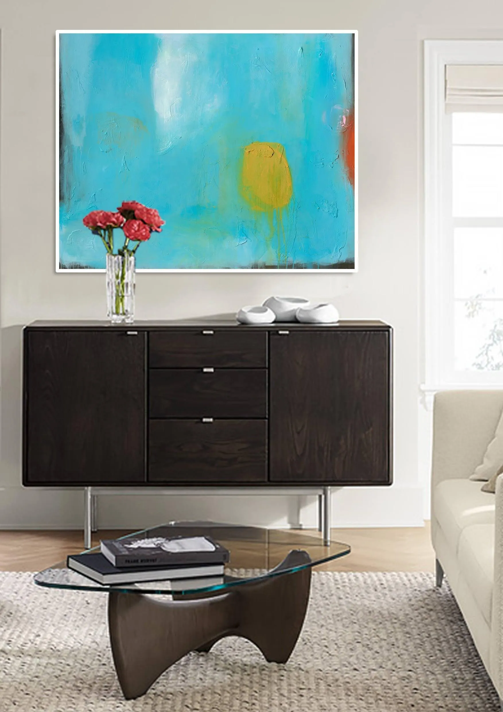 Large wall art, extra large print, Blue Acrylic canvas art Giclee of Original Wall Art, abstract wall art, large abstract art, CamiloMattis