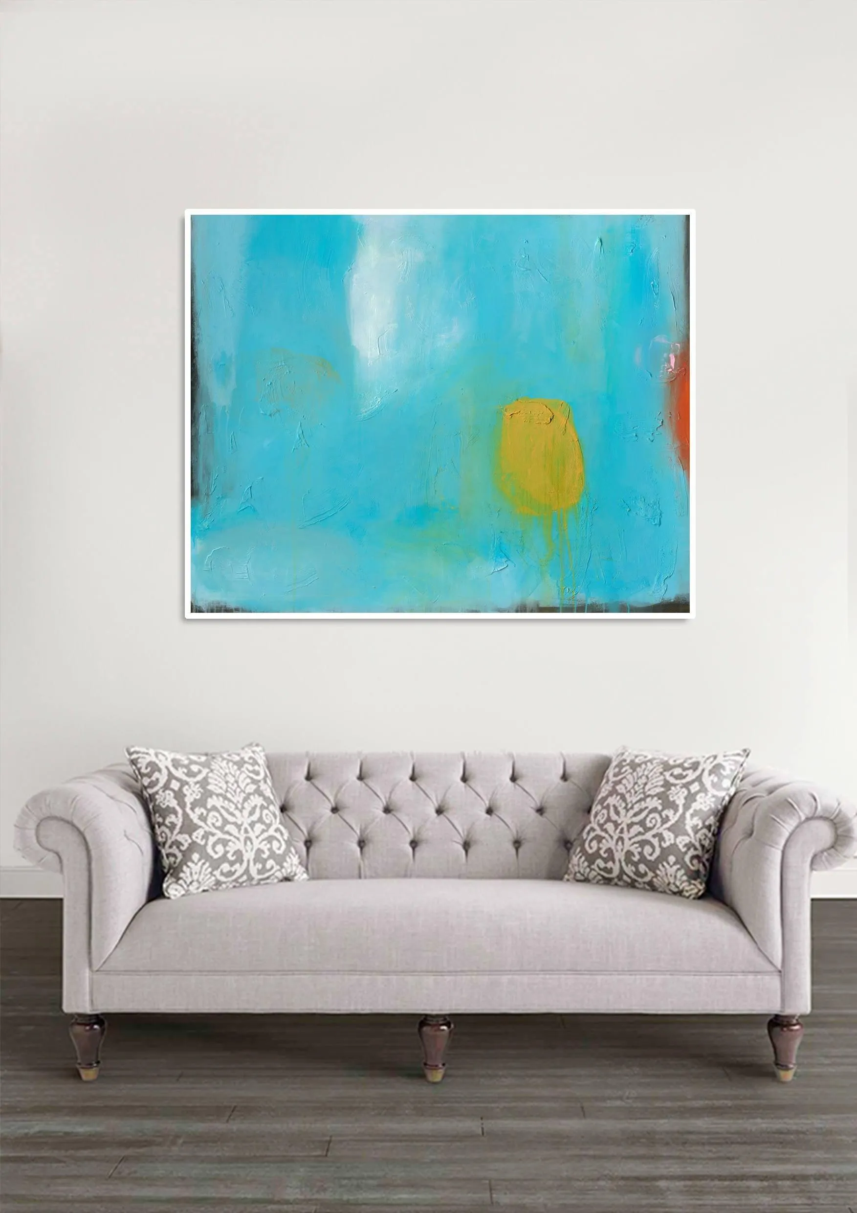 Large wall art, extra large print, Blue Acrylic canvas art Giclee of Original Wall Art, abstract wall art, large abstract art, CamiloMattis