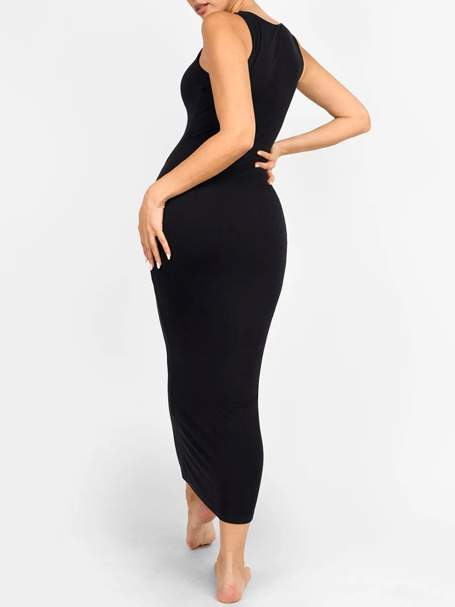 Light Crew Collar Shaping Long Skirt