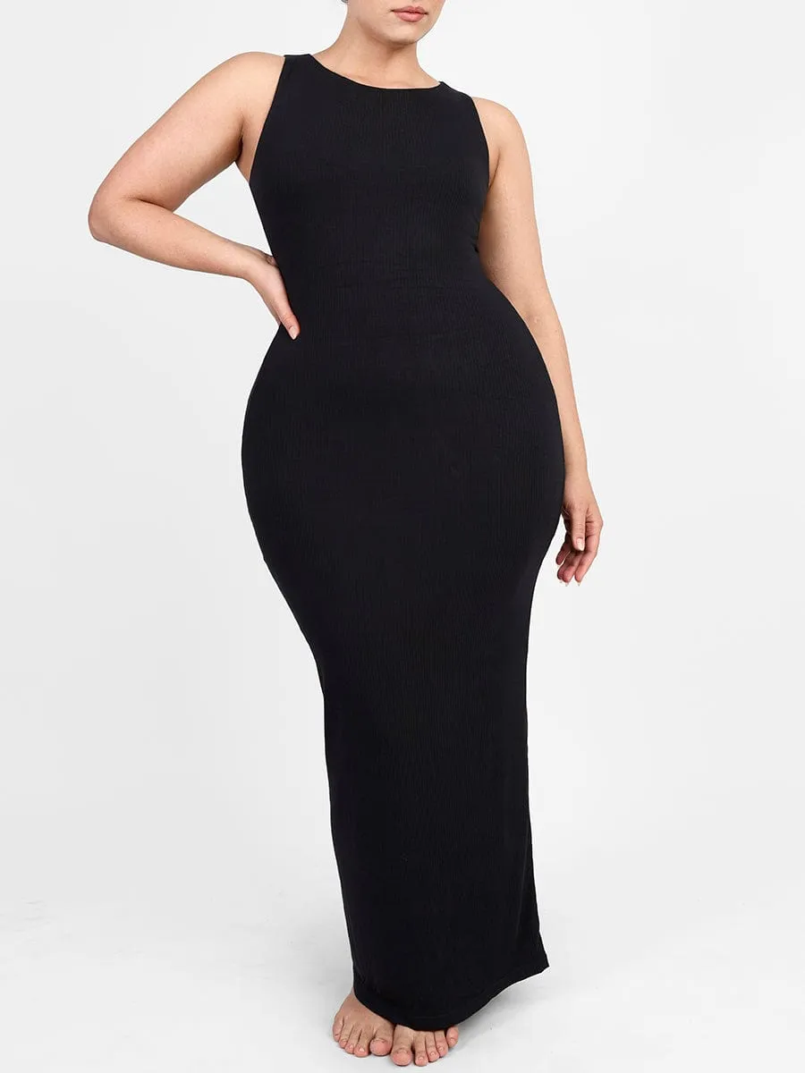 Light Crew Collar Shaping Long Skirt