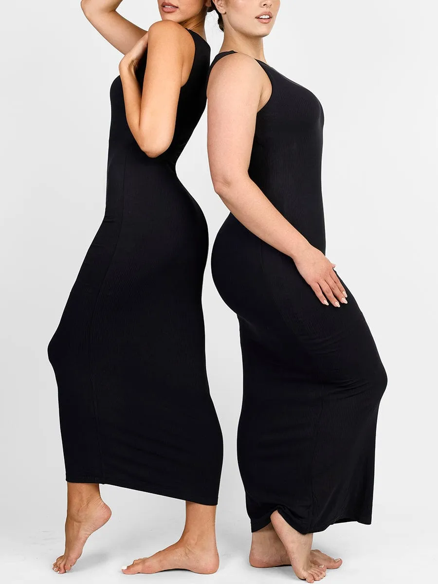 Light Crew Collar Shaping Long Skirt