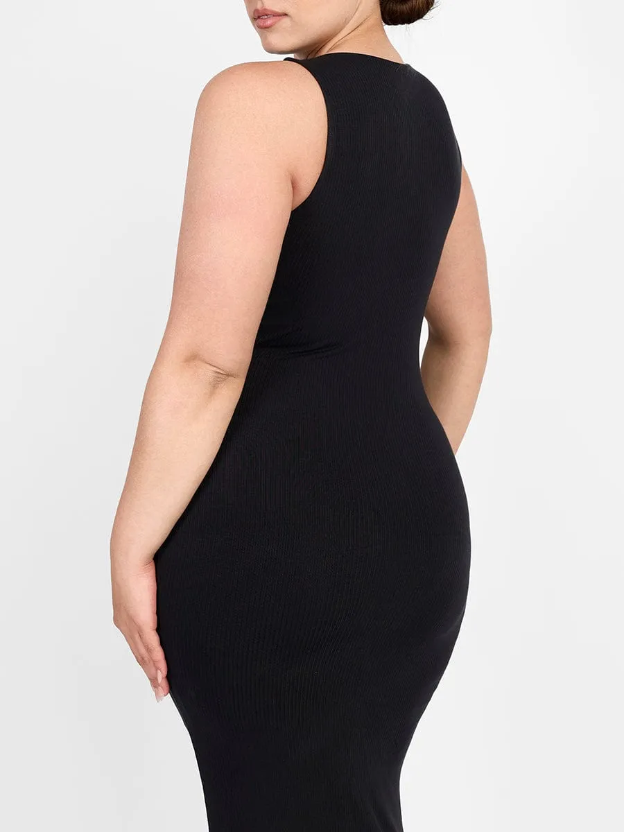 Light Crew Collar Shaping Long Skirt