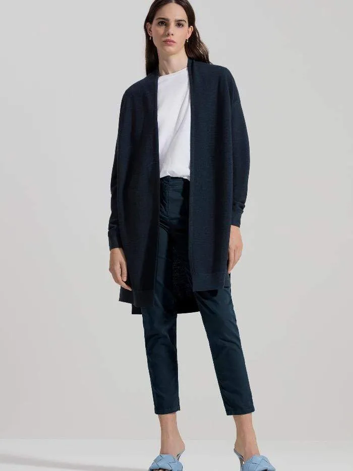 Luisa Cerano S Long Ribbed Cardigan Teal Blue 448369/5878