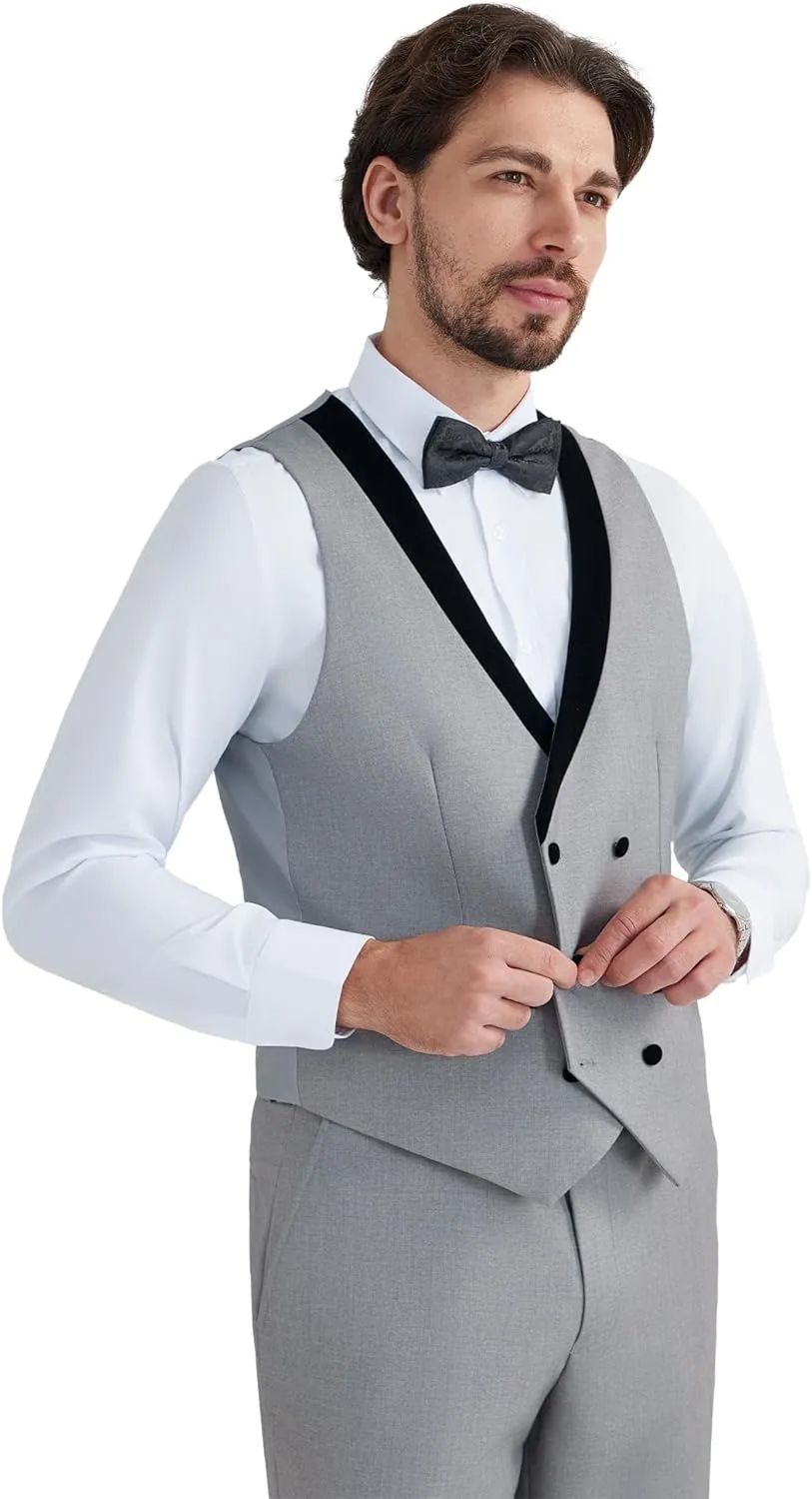 MAGE MALE Men's 3 Piece Suit One Button Tuxedo Set Slim Fit Formal Suit for Weddings, Parties, and Evening Events