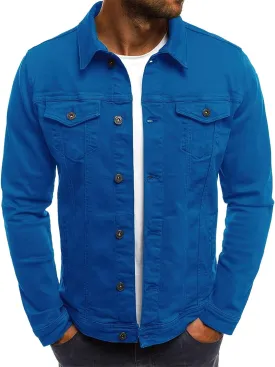 Men's Casual Classic Denim Jacket Slim Fit Fashion Jean Coat