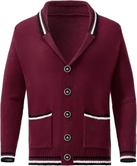 Men's Shawl Collar Cardigan Sweater Long Sleeve Casual V Neck Button Down Cable Knitted Sweater with Pockets Men's Shawl Collar Cardigan Sweater Long Sleeve Casual V Neck Button Down Cable Knitted Sweater with Pockets