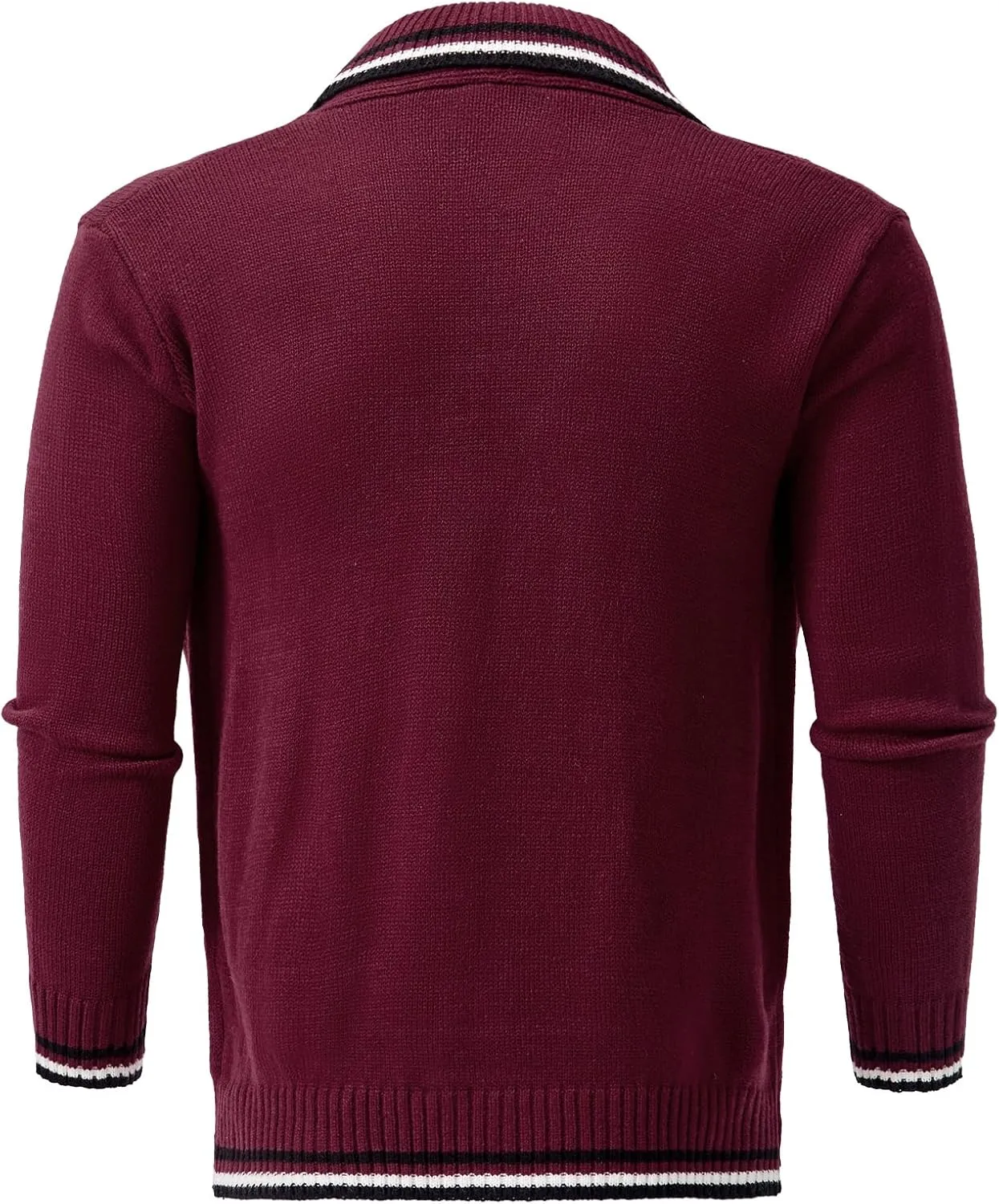 Men's Shawl Collar Cardigan Sweater Long Sleeve Casual V Neck Button Down Cable Knitted Sweater with Pockets