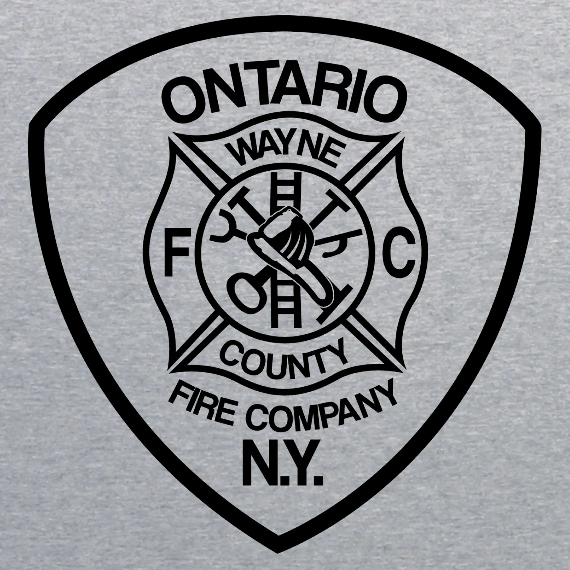 Ontario Fire Maltese Cross Logo Full Zip Hooded Sweatshirt- Sport Grey