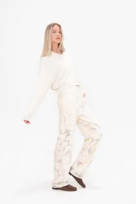 Pares Velvet Pants, Ivory