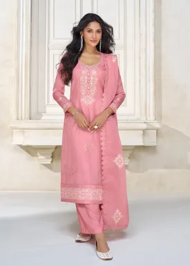 Pastel Pink Organza Silk Designer Salwar Suit