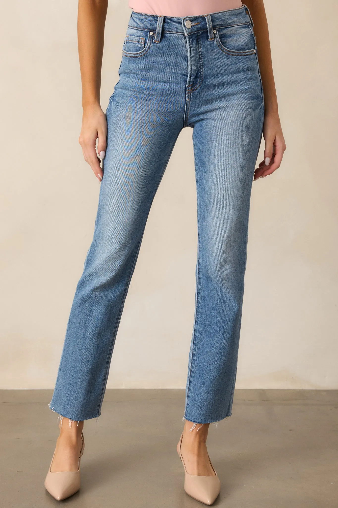 Push The Limit Medium Wash Straight Leg Jeans