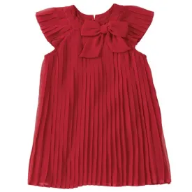 Red Claret Pleated Dress by Mud Pie