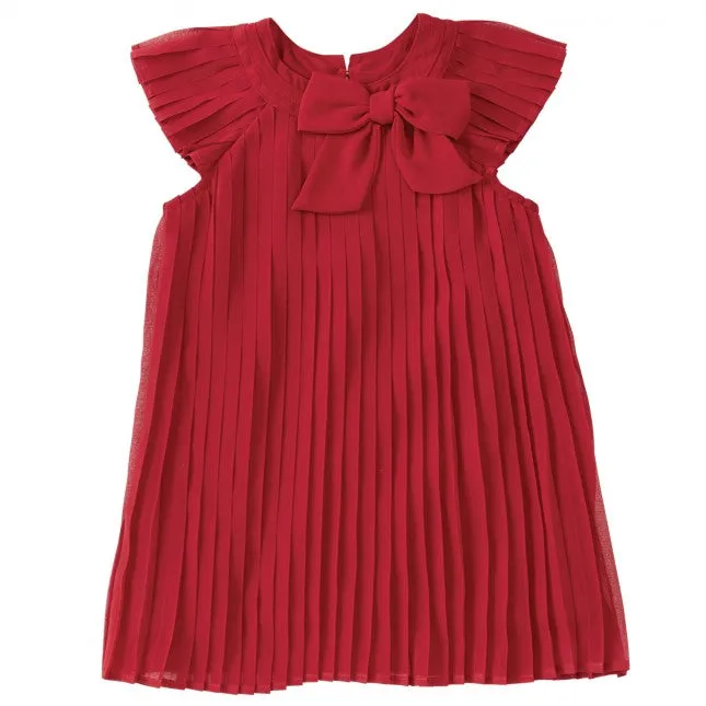 Red Claret Pleated Dress by Mud Pie