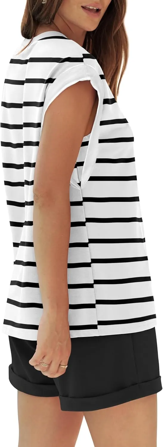 RUBZOOF 2 Piece Outfits for Women Lightweight Matching Lounge Sets Cap Sleeve Top and Elastic Waisted Shorts