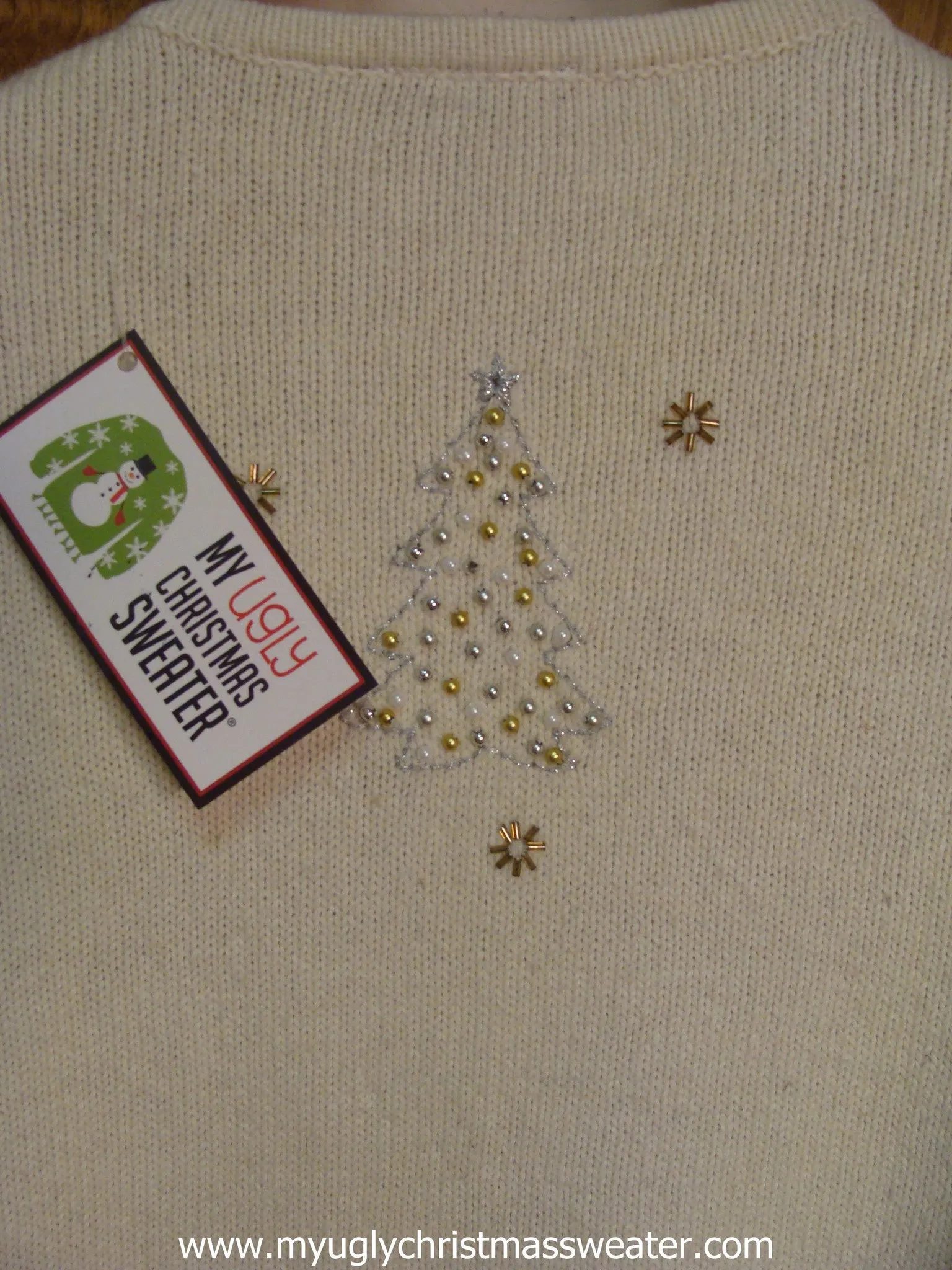 Silver and Gold Christmas Trees Christmas Cat Ugly Sweater