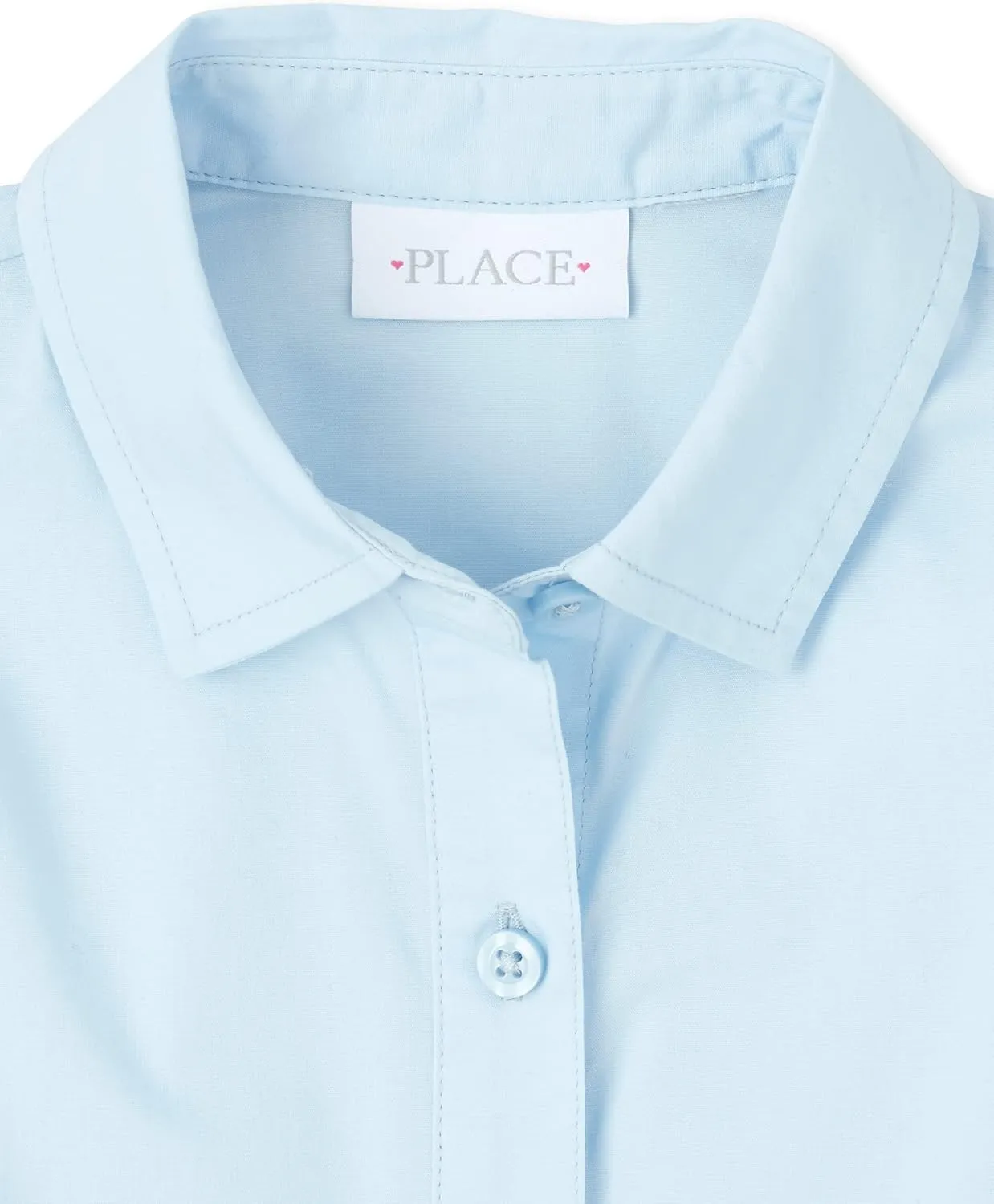 The Children'S Place Girls Short Sleeve Poplin Button Down Shirt
